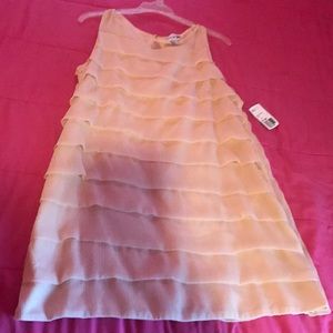Light Pink Chiffon Ruffle Dress, NWT F21 SIZE L 12